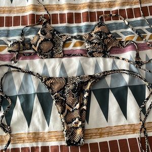Snakeskin, string cheeky bikini size small